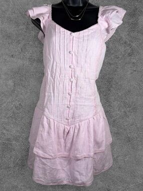 Wild Fable Light Pink Ruffled Button-Front Sundress
